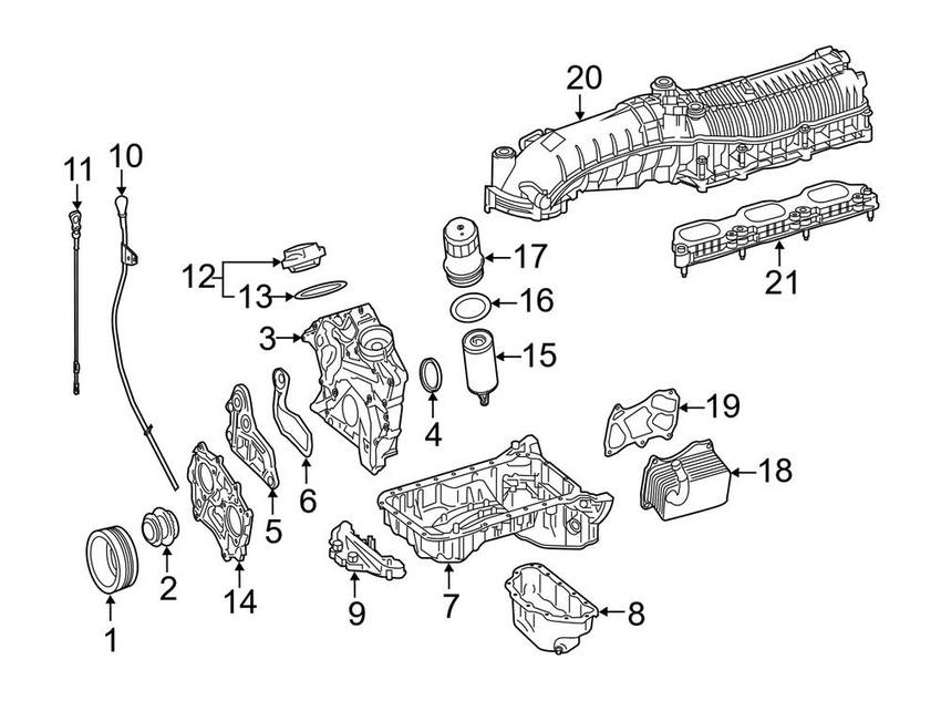 Mercedes Engine Intake Manifold - Upper 2760900200